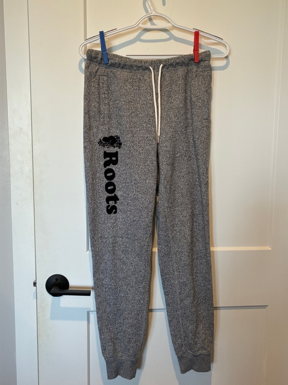 Roots Grey Joggers with Black Logo B18